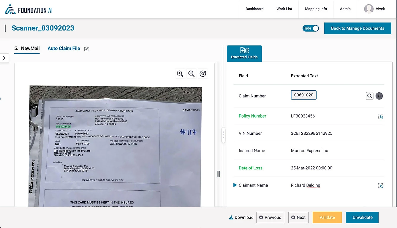 Foundation AI document processing